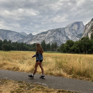 person in yosemite national park